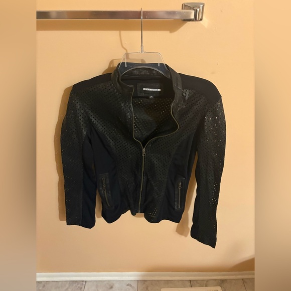 Anatomie black perforated leather jacket - Picture 1 of 4